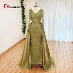 Evening wear Dresses: Evening Dress for Women Long Sleeves Party Gowns