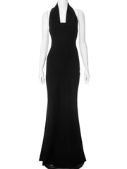 Evening Dresses: Sleeveless Halter Neck Long Maxi Dresses for Women Off Shoulder