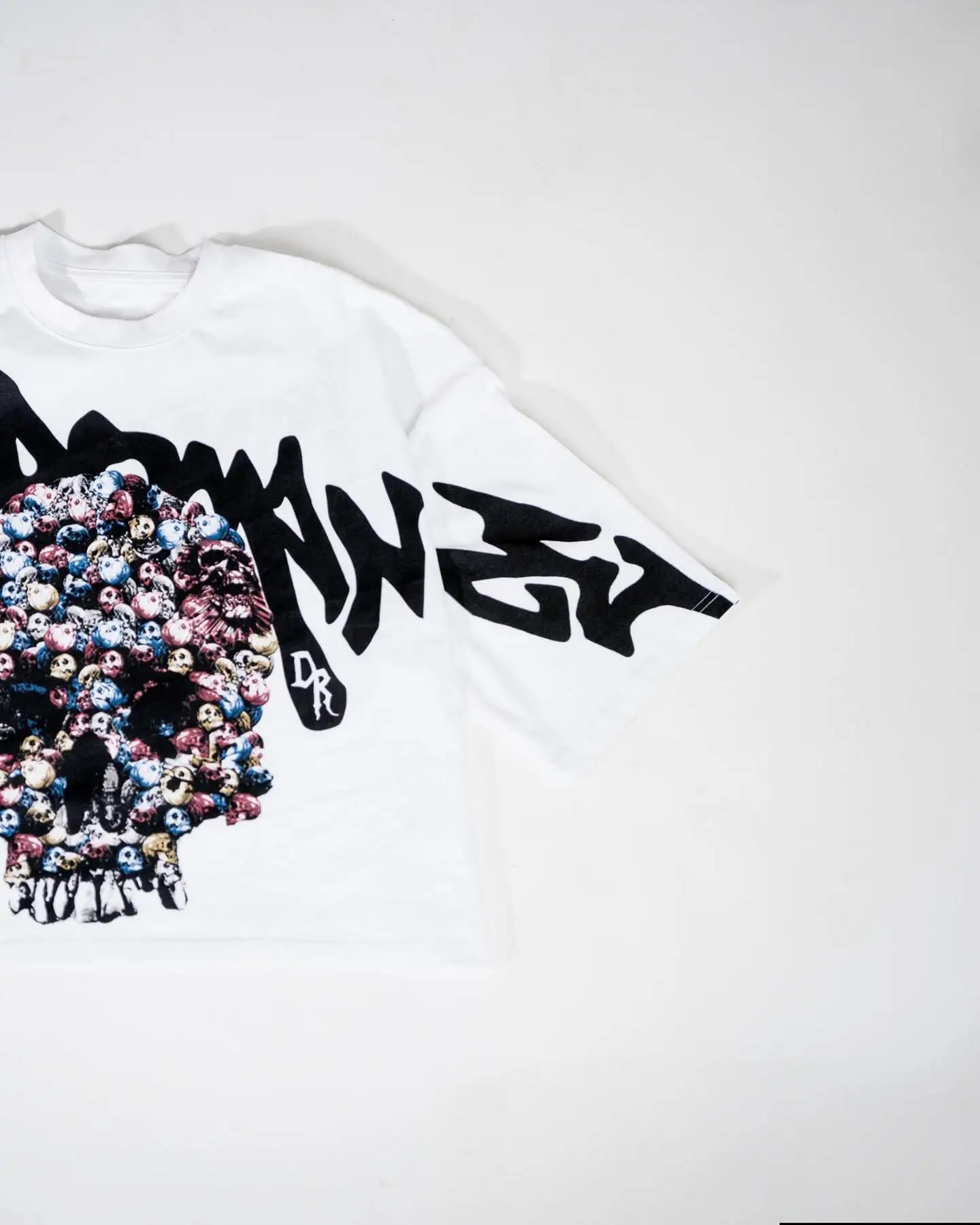 Street hip-hop clothing, Gothic devil pattern print, oversized T-shirt men's loose casual versatile fashion short sleeved shirt