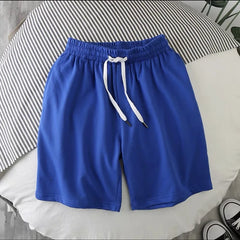 Men Solid Drawstring Shorts Men Casual Gym Shorts Sport Basketball Shorts
