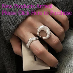 925 Sterling Silver Rings Party Jewelry Vintage Charm Double Layer