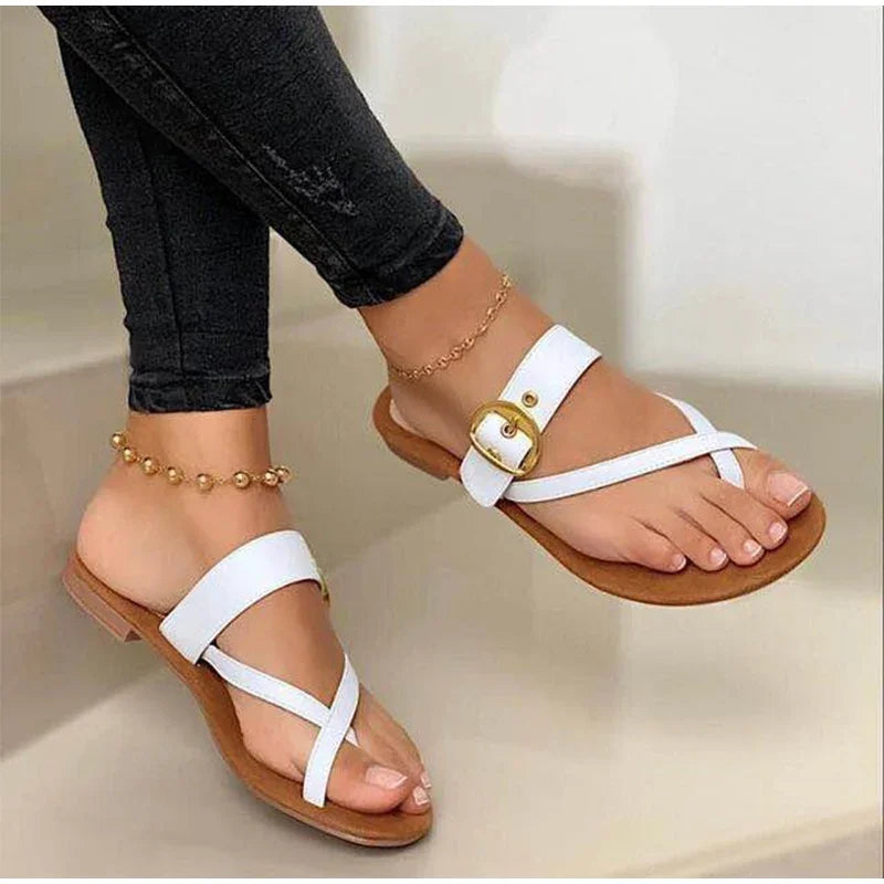 Slippers For Women Clip Toe Summer Buckle Sandals Casual Ladies Beach Shoes