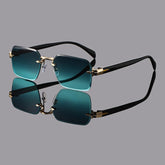 1pc Unisex Multicolor Casual Personality Retro Rimless Square Glasses For Daily Life Outdoor Vacation Beach Street-Photography