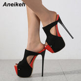 Platform Mixed Colors Super High Heel Sandals Women's Summer Ladies Nightclub