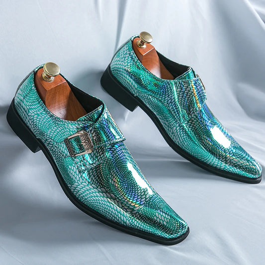 Fashion Mirrors Dress Shoes For Men Slip On Party Loafers Formal