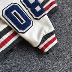 Men's spring and autumn baseball uniform Y2K retro trend leather jacket heavy