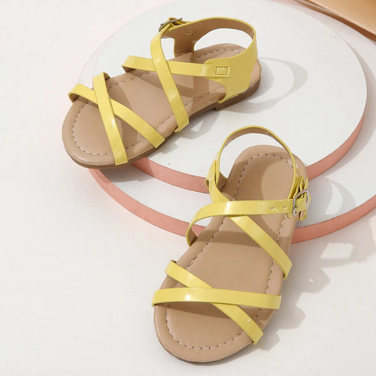 Girls Sandals Outdoor Open Toe Princess Sandals Beach Shoes For Toddler Kids