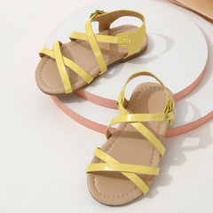 Girls Sandals Outdoor Open Toe Princess Sandals Beach Shoes For Toddler Kids