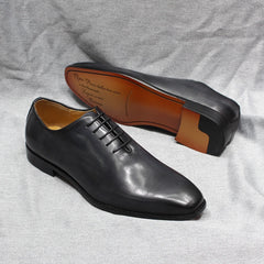 Luxury Classic Mens Oxford Shoes Genuine Leather Whole Cut Handmade Dress