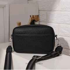 Solid Color Multi-layer Women Sling Crossbody Bag Vintage PU Leather