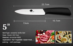 Ceramic Knives Set for Kitchen Paring Utility Slicing Fruit Vegetable Cutter 3 4 5 inch