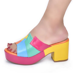 Italian Lady Shoes Multicolor Design Wedges Shoes for Women Platform Shoes