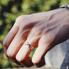 Punk Irregular Thorn Couple Ring Vintage Hip Hop Personalized Men's Adjustable