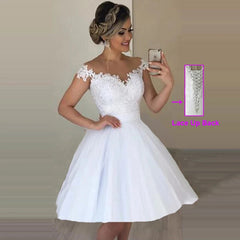 White Bridesmaid Dresses: Wedding Dresses Beads Lace Removable Skirt Bridal Gowns