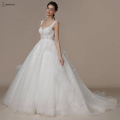 White Bridesmaid Dresses: Wedding Dresses For Bride Sleeveless Court Train Appliques