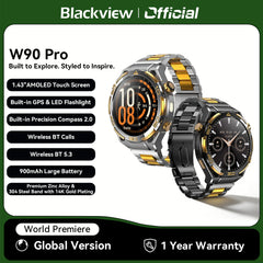 Blackview W90 Pro Smartwatch 1.43" AMOLED Display,Bluetooth Calling,Heart Rate Monitor, 900mAh/ 20Days Standby,Men's Smartwatch