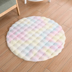 Faux Fur Round Carpets Luxury Bubble Shaped Plush Rugs for Bedroom Decor Non Slip