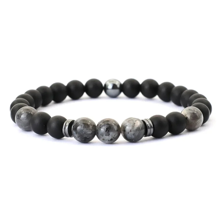 Men‘s Chic Black & Red Bead Bracelet With Metal Details Simple Style Jewelry For Casual Hangouts Beads Color Random