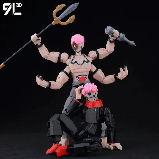 9L 3D Printed Anime Jujutsu Kaisen Sukuna Lucky13 Dummy 13 Movable Shapeshift T13 Action Figures Mannequin Toys for Collectors