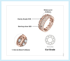 JewelryPalace 3 Pcs 925 Sterling Silver Yellow Rose Gold Band Ring Set Women