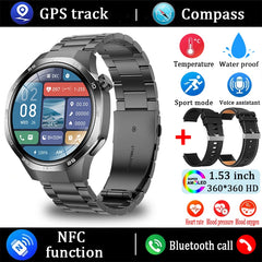 For Huawei Watch GT5 Pro Smart Watch 1.53 Inch HD AMOLED Screen NFC GPS Tracker Bluetooth Call Health Monitoring Watch Men Women