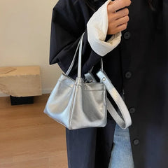 Design Sense Red Women Fashion Texture Shoulder Bag Popular