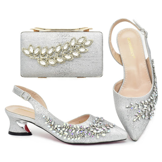 Matching Shoes and Bags: Shoes And Bag Matching Set With gold Women Italian