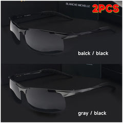 Sport Sunglasses Polarized Men UV400 Rectangle Gold Outdoor Driving Sun Glasses