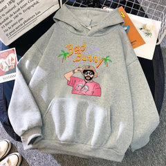 Bad Bunny Beach Vacation Print Women Clothing Fashion Oversize Hoodies Creativity