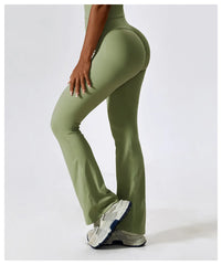 Women Wide-leg Pants Yoga Leggings Tights High Waist Leisure Flared Pants Dance