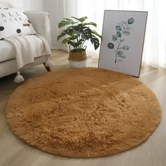 Living Room Rugs Aesthetic Bedroom Round Carpet Decoration Furry Comfort Carpet