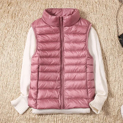Down Jacket Women Sleeveless Ultra Light Down Vests Slim Jacket Girl Gilet Lightweight