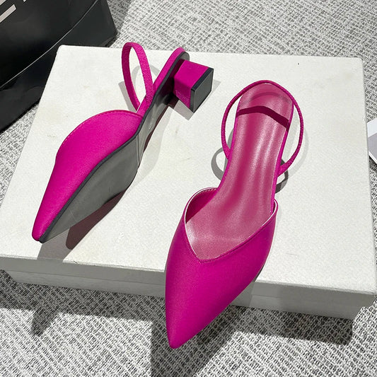Women Sandal Shoes Thin Low Heel 4cm Pumps Dress Shoes Ladies Fashion Pointed