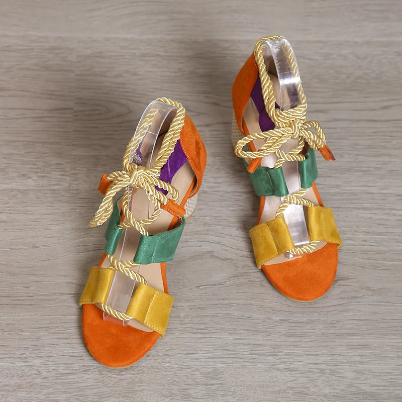 Summer Chunky Shoes Fashion Women High Heels Sandals Designer