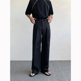 Suit Pants Men Fashion Social Mens Dress Pants Korean Loose Straight Wide Leg Pants