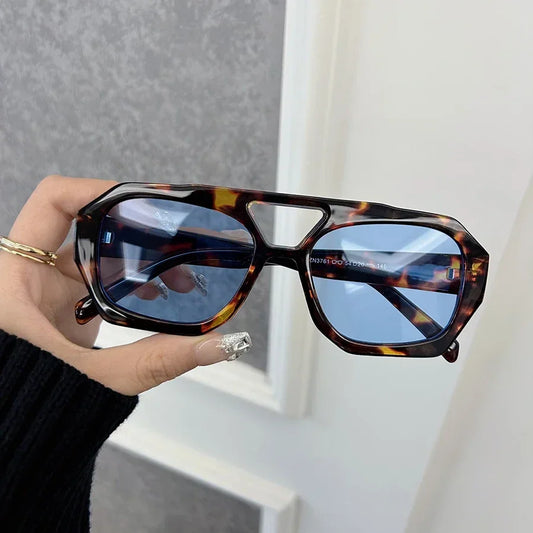 New Square Sunglasses Women Brand Designer Fashion Leopard Frame Sun Glasses Female Vintage Outdoor Shades Oculos De Sol