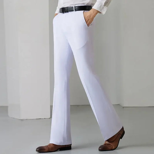 Men's Vintage Skinny Pants Men Casual Slim Pants Flares Trousers Male Bell-Bottom