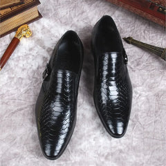 Black Burgundy Mens Loafers Shoes Genuine Leather Slip