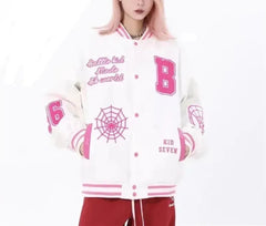 Jackets Men Embroidery Baseball Jacket removable Hat Spliced PU Leather