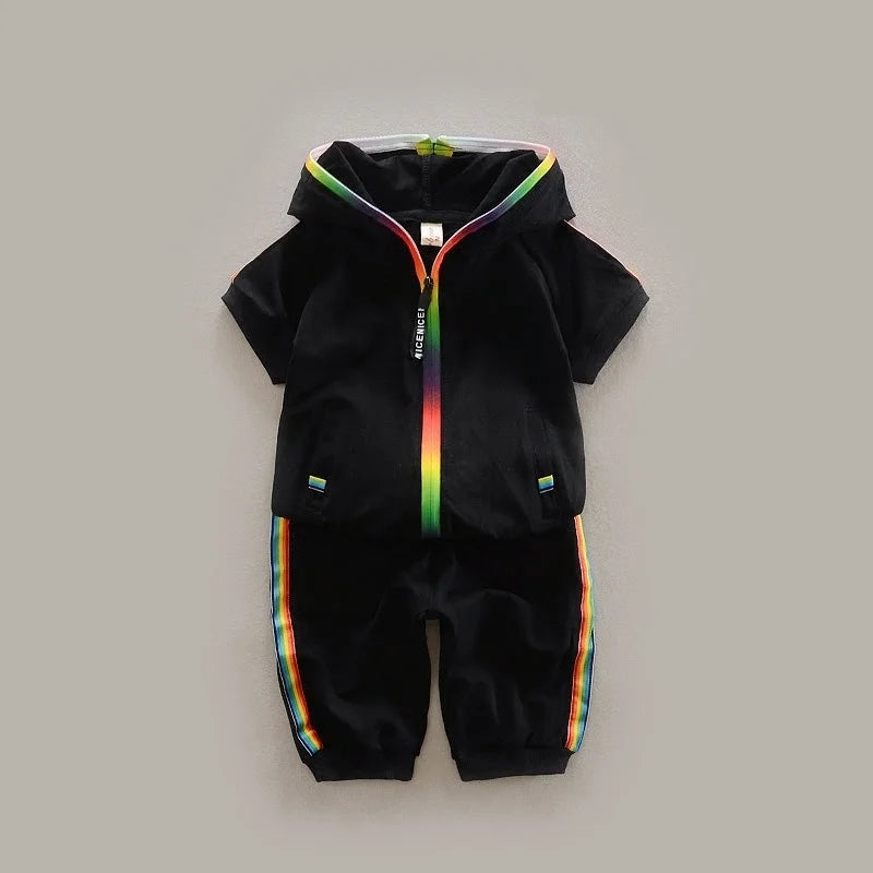 New Summer Baby Girl Clothes Boys Clothing Children Fashion Hooded Shirt Shorts 2Pcs/Sets Toddler Casual Costume Kids Tracksuits
