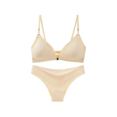 Ice Silk Seamless Bra and panty set, Beautiful Back Push-up Bra