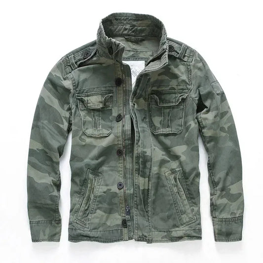 Men Jacket Men M65 Denim Retro Cargo Jacketes Outdoor Multi Pockets Camo Tops