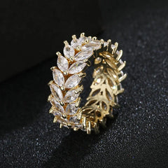 Cubic Zirconia Engagement Rings for Women Marquise Crystal Wedding Ring Party