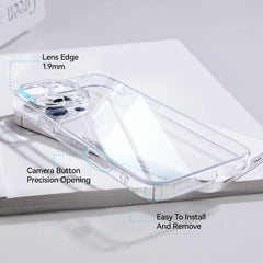 Case For iPhone 16 15 Pro Max Case Crystal Transparent PC Anti-Yellow Lens Protection Cover For iPhone 16 Pro Max Case
