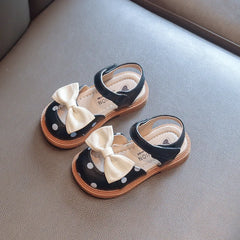 Baby Girl Sandals Kids Leather Summer Shoes Toe-covered Little Children Toddlers