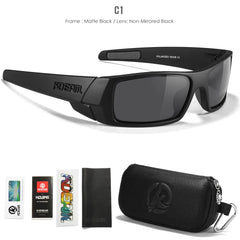 Sunglasses All Black Shades With Carrying Zipper Case