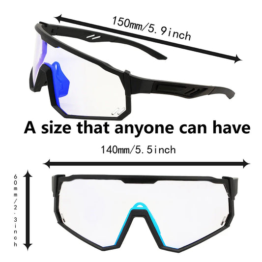 Photochromic Cycling Glasses Men Mountain Bike Sunglasses Women Clear MTB Sports Goggles Bicycle Triathlon Running Baseball