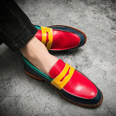 Men Formal Classic Smile Designer Leather Shoes Fashion Solid Color Loafers