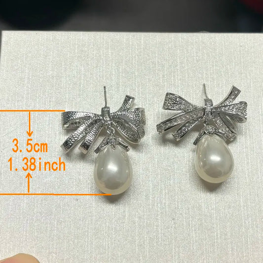 Bilincolor Purple Knot Pearl Earrings For Jewelry Gift