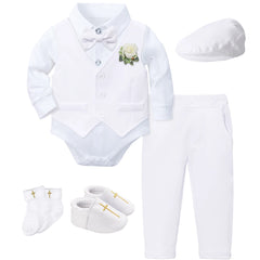 Baptism Outfit Boy Infant Baby Church Christening Suit Toddler White Blessing Set Newborn Easter Birthday Party Gift Clothes